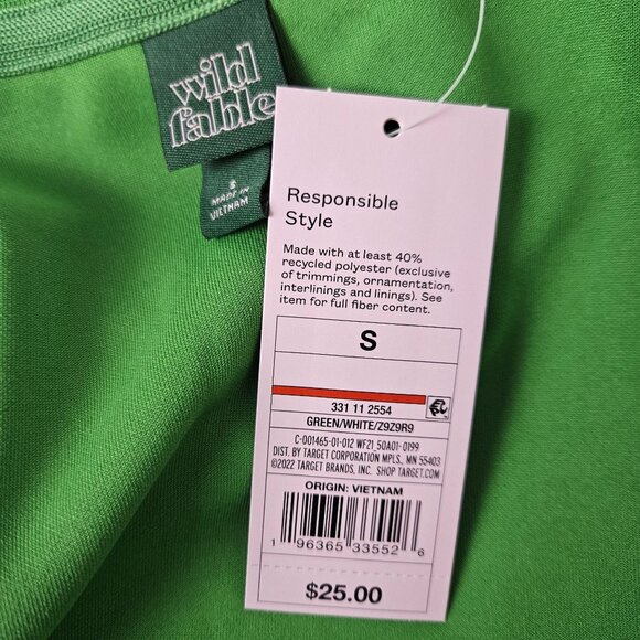 Wild Fable Women's Green & White Track Zip-Up Jacket Size Small Pockets Stylish - Picture 10 of 11